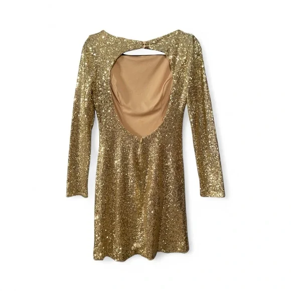 Elegant Gold Sequin Dress - Picture 4 of 5